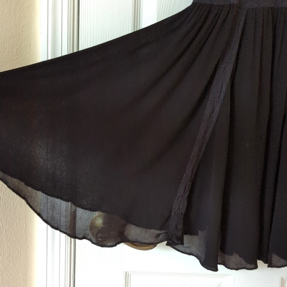 Intimately Free People Falling For You Lace Inset Halter Mini Slip Dress Black S - Picture 6 of 15